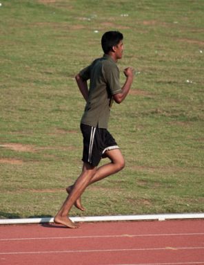 barefoot runner