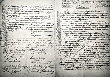 a photo of Alfred Nobel's will