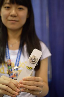 This “smart alert washer,” which has a flag that pops out when a nut is loose, could help prevent structural collapses, avert accidents and save lives. Credit: Patrick Thornton, SSP