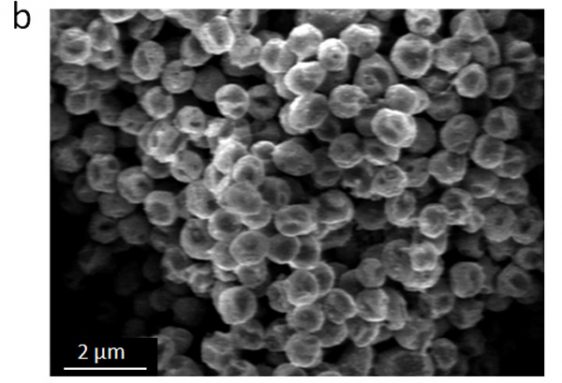 Researchers designed a way to make better batteries using supersmall sulfur particles coated with titanium dioxide. Credit: Seh et al., Nature Communications (2013)