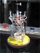 A buoy such as this one can carry equipment for directly measuring the pH of ocean water.