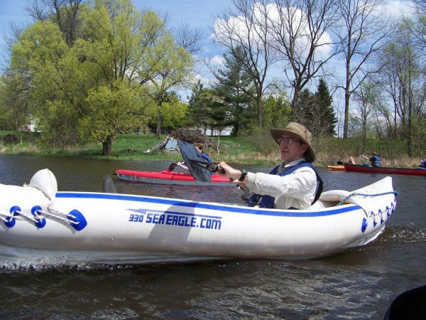 Stephen Hamilton is an aquatic ecologist with Michigan State University. After an oil spill fouled the Kalamazoo River, Hamilton advised Enbridge Energy Partners and the U.S. Environmental Protection Agency about the cleanup. Here he is enjoying an afternoon kayak on the river, three years after the spill. Credit: Trudy E. Bell