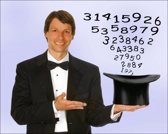 Instead of rabbits, Arthur Benjamin pulls the solutions to all types of math puzzles from his magician’s hat. Credit: Photo by Richard Faverty