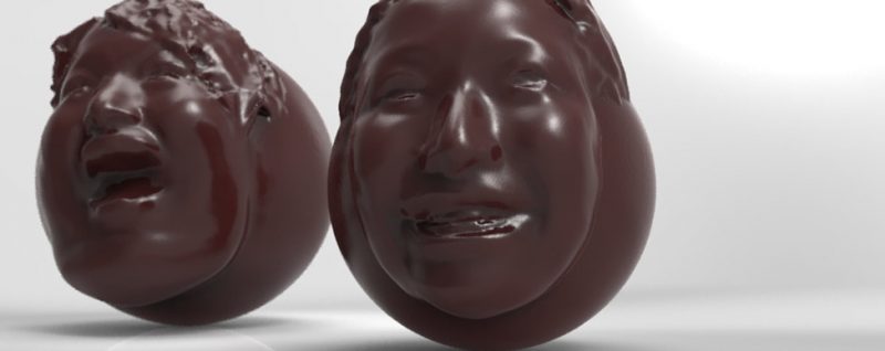 Caption: For Valentine’s Day this year, a Japanese company used a 3-D printer to produce chocolate copies of people’s faces. Credit: FabCafe/Think 3D/K’s Design Lab