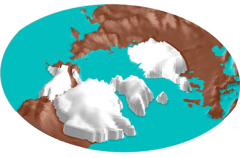 a map showing ice sheets during the last ice age