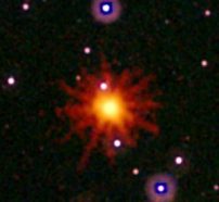 This image of a mysterious explosion billions of light-years away was captured on March 28, 2011, by two telescopes on NASA’s Swift satellite.