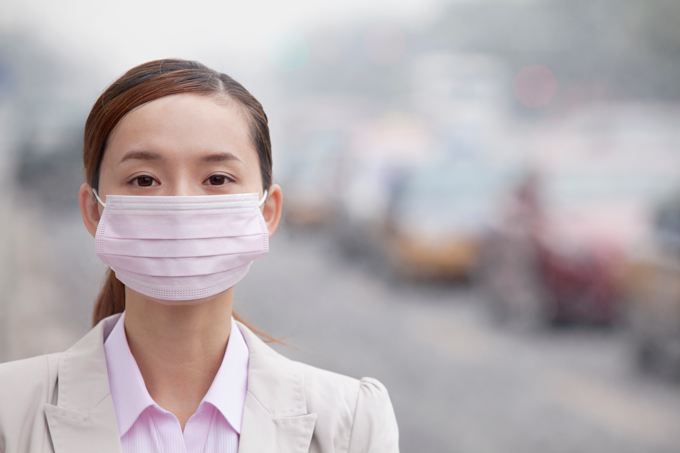 woman in face mask