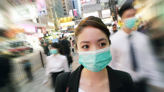 woman in face mask