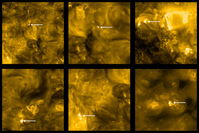 examples of 'campfire' flares on the sun