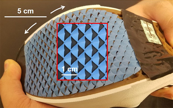a photo of a cutout pattern on the sole of a shoe