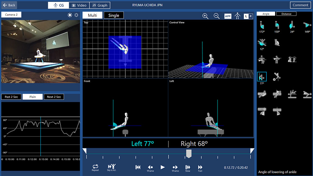a screenshot of a system used to track a gymnast's body
