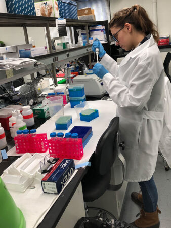 a photo of Alexandra DeCandia doing labwork