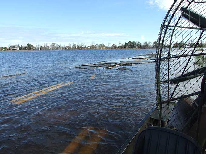 a photo of a flooded road