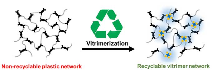 a diagram showing vitrimerization