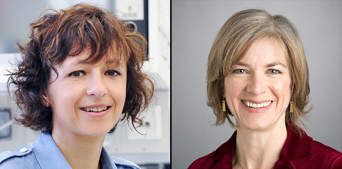 Emmanuelle Charpentier (left) and Jennifer Doudna (right)