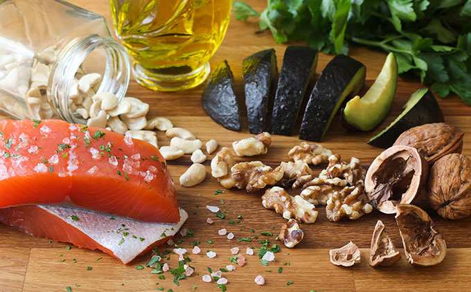 an array of foods rich in Omega-3s