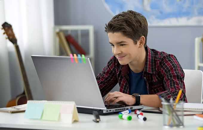 boy on laptop