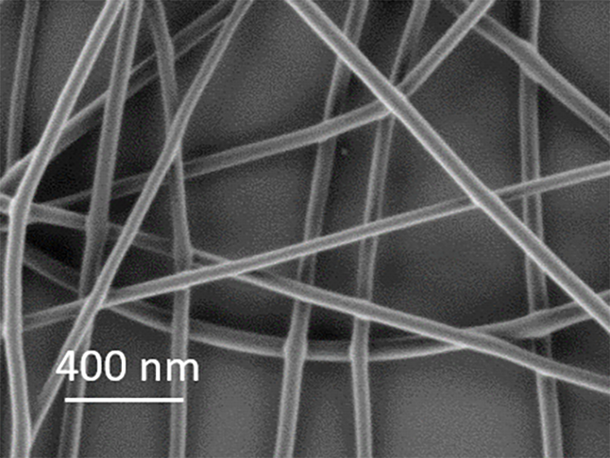 a microscopic image of very thin nylon threads