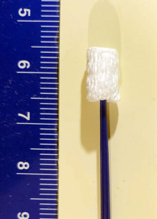 a close-up photo showing the swab