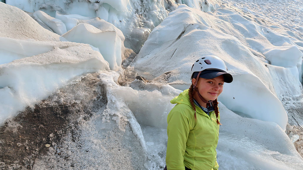 a photo of Ellery on the Dana Glacier