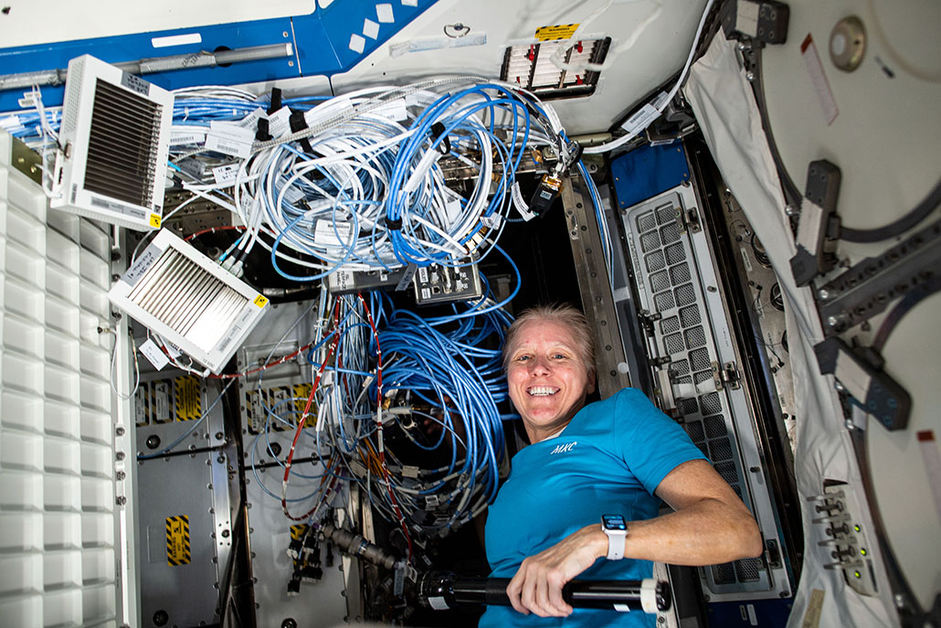 an astronaut on the ISS