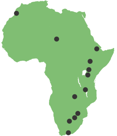 Map of discovery locations in Africa