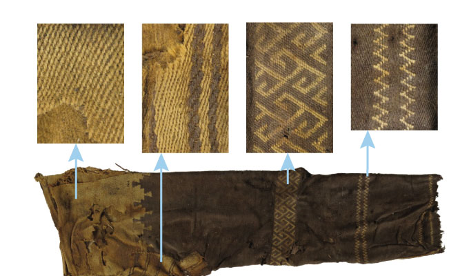 image of antique pants showing different weaving patterns