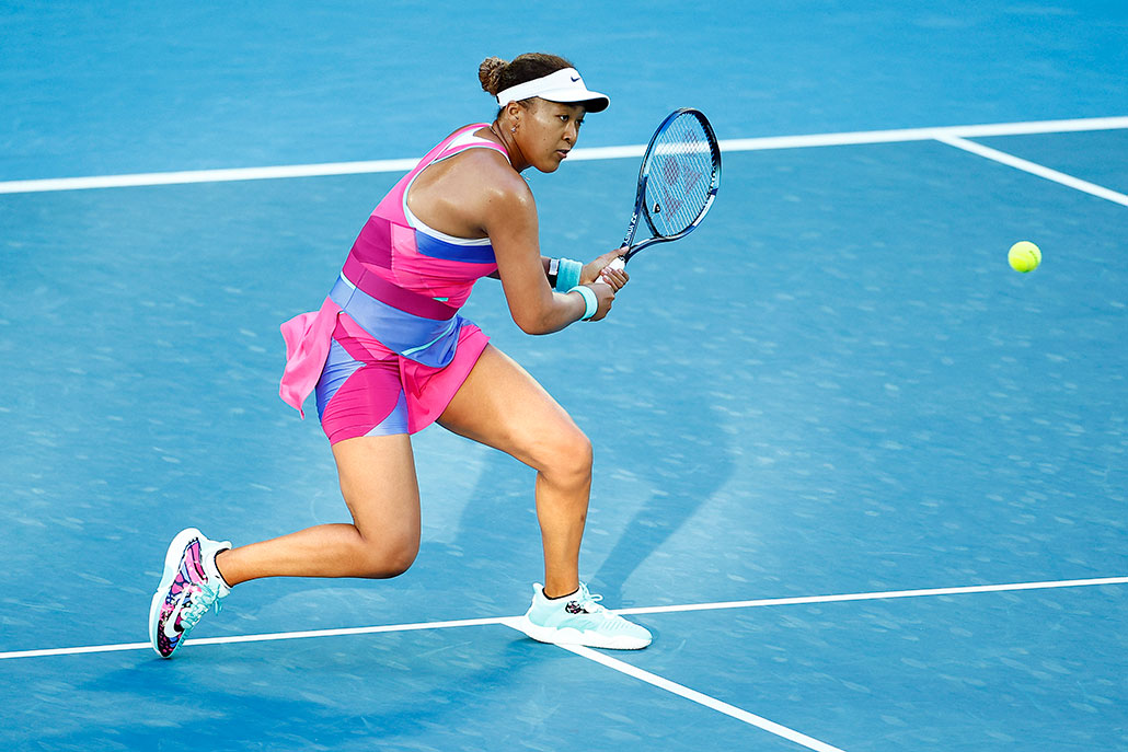 Naomi Osaka competing at the Australian Open tennis tournament