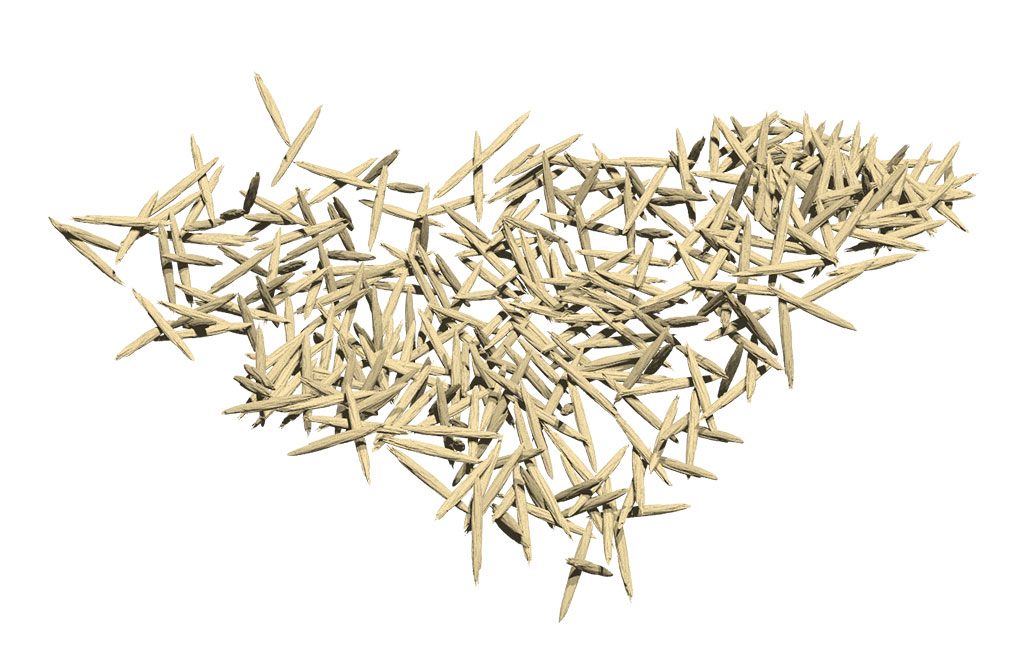 a pile of what looks like tiny toothpicks